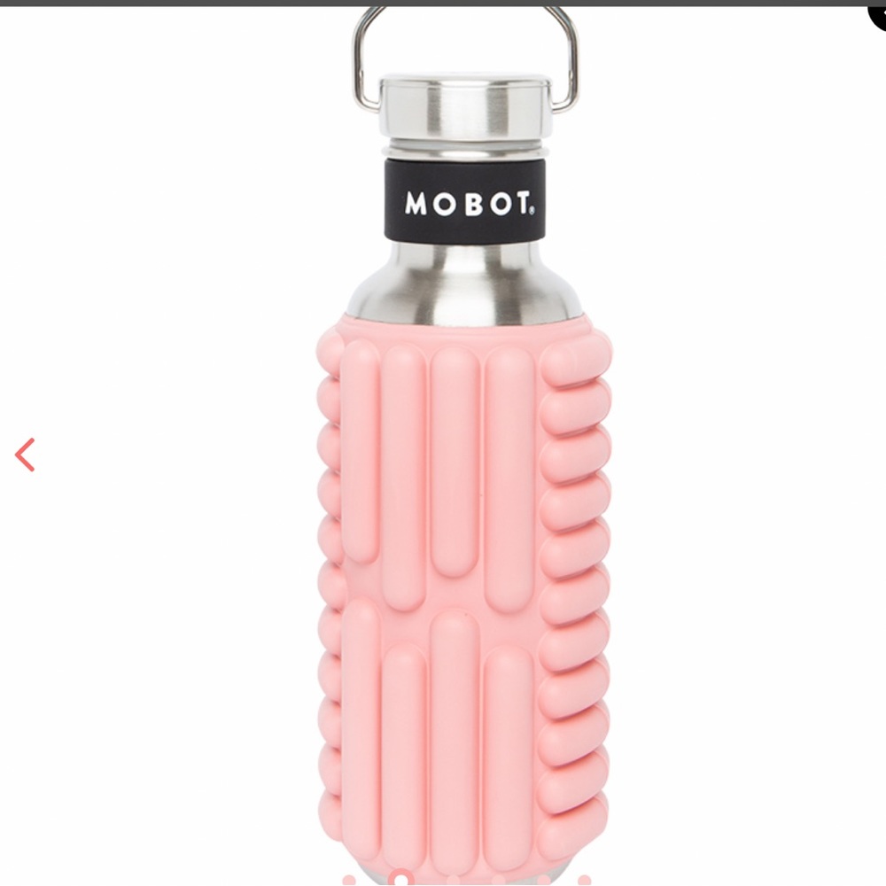 Mobot Pink Foam Roller Waterbottle with Steel Lid